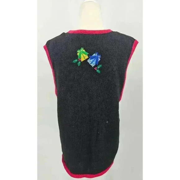 Bobbie Brooks Women's Size L Black Holiday Presents Sweater Vest - Picture 4 of 11